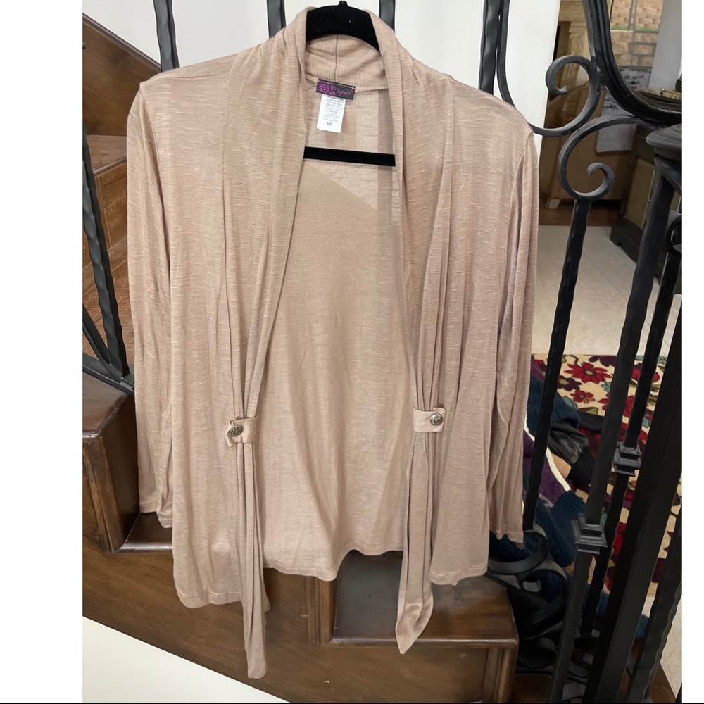 Agenda open front Cardigan top gold medium